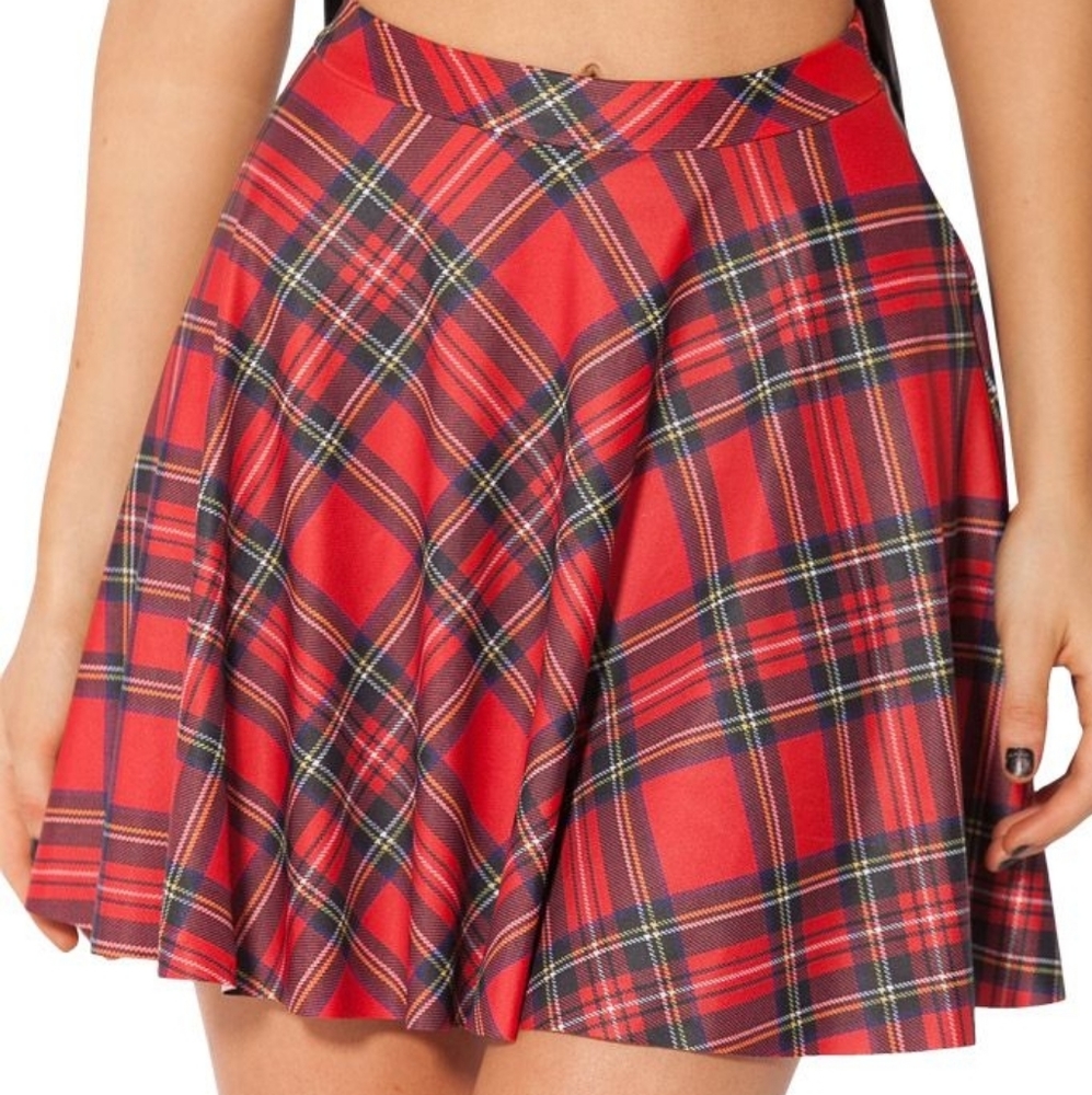 BlackMilk Tartan Red Skater Skirt